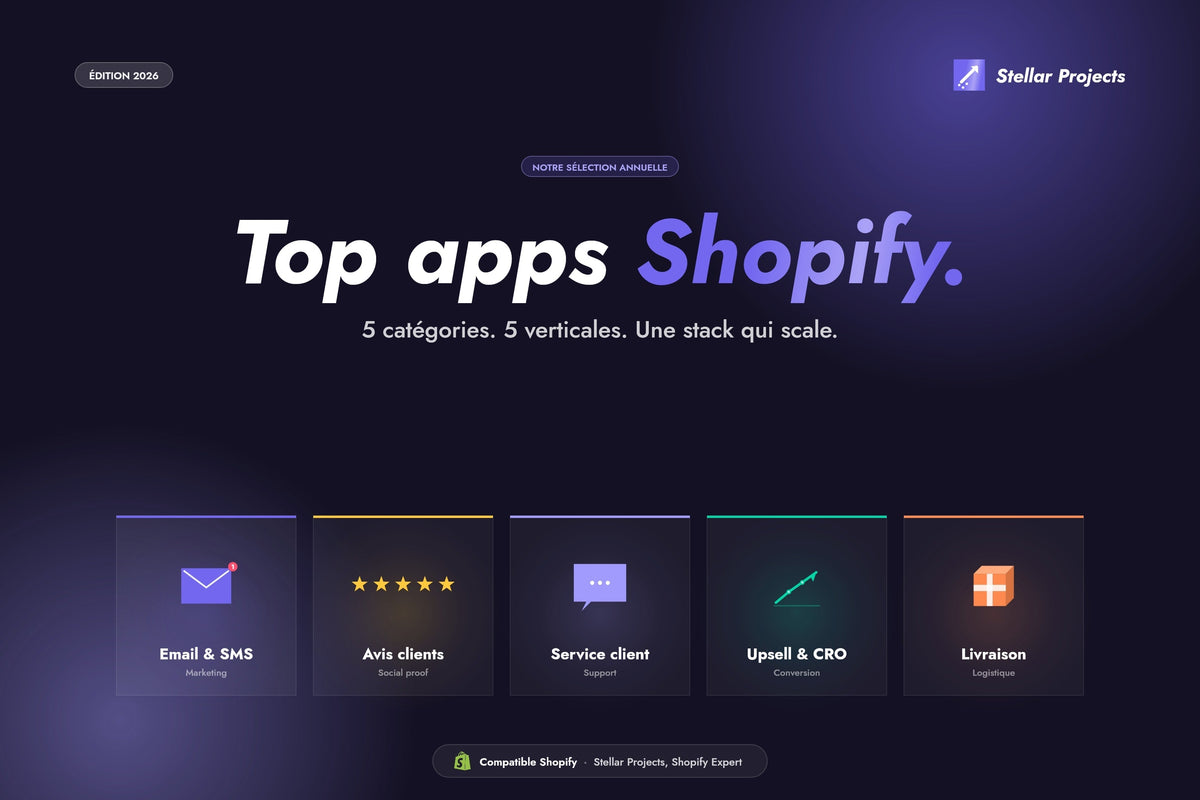 Sélectionnez les meilleures apps Shopify pour votre e-shop en 2026