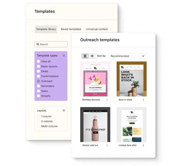 Modèles d'emails personnalisés